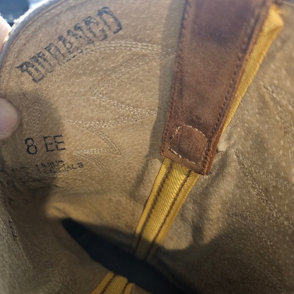 Mens Brown Leather Cowboy Western Boots Riding Pull On Round Toe size‎ 8EE - Picture 10 of 14